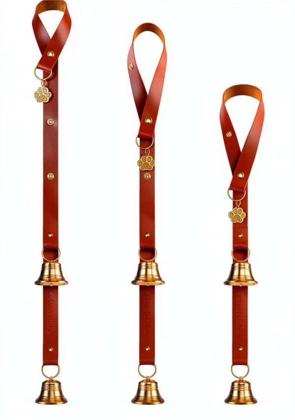 FOLKSMATE Dog Doorbell Leather Potty Training Bell Brass-5