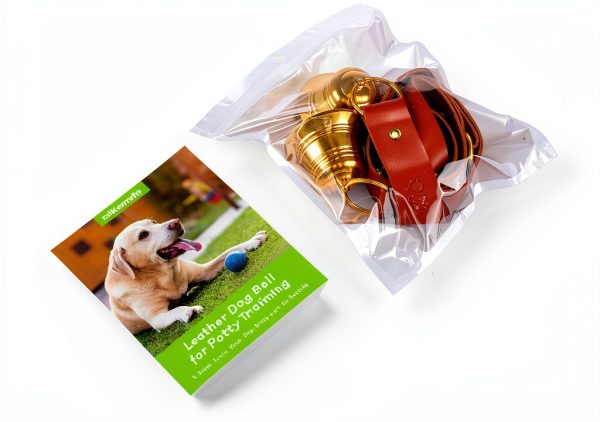 FOLKSMATE Dog Doorbell Leather Potty Training Bell Brass-7