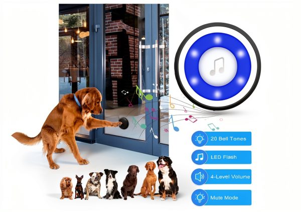MYPIN Dog Doorbell Self Powered Wireless Pet Training-5