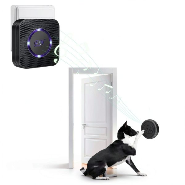 Evernary Dog Doorbell Wireless Pet Training Button Black-1