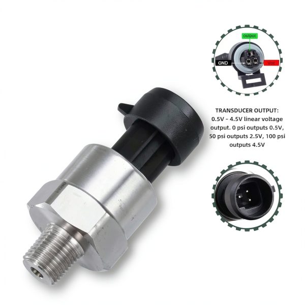 OTUAYAUTO Pressure Sensor Stainless Steel Rugged 100 psi-1