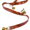 FOLKSMATE Dog Doorbell Leather Potty Training Bell Brass-2