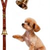 FOLKSMATE Dog Doorbell Leather Potty Training Bell Brass-0