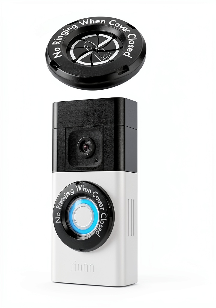 Ugotfeels No Soliciting Sign attached to a Ring doorbell on a front door