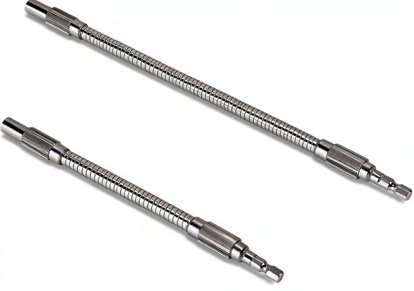 QWORK Flexible Extension Drill Bit Holder 7.9" & 11.8" Hex Shank 2Pack-0