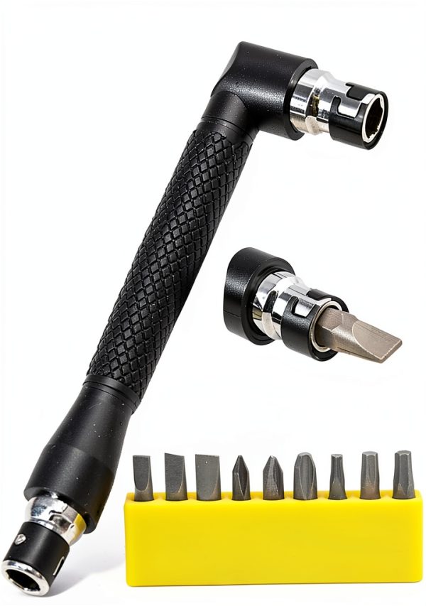 Flexible Screwdriver Bit Extension Kit with 90° Angled Bits by FOUUA-4
