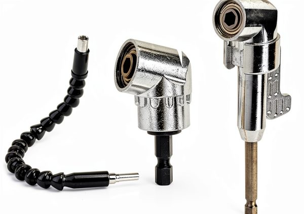 105 Degree Right Angle Driver Angle Extension Power Screwdriver Drill Attachment, 1/4 inch Hexagon Flexible Screwdriver Extension Soft Shaft Kit for Screwdriver &Drill-0