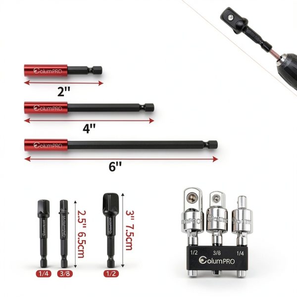 Flexible Drill Bits Extension Set 22PCS with Universal Socket ColumPRO-4