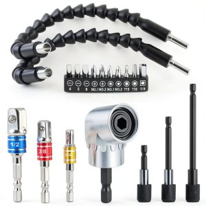 Flexible Drill Bit Extension Set 19pcs Grednfhat 105° Right Angle-0