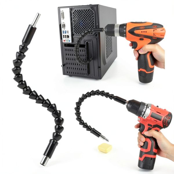 6 Pack Flexible Drill Bit Extension, 11.6 inch Superbit Screwdriver Flexible, Bendable Flexible Drill Bit Extension, Super Bit Flexible Shaft Extension Bits-2