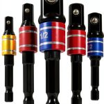 Hitefu 6PCS Impact Grade Socket Adapter Set, 1/4" 3/8" 1/2" Universal Drill Bit Socket Adapter for Impact Driver, Hex Shank Drill Adapters Driver Extension Screwdriver Drill Attachment-0