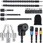 Flexible Drill Bit Extension 105 Angle 3 Piece Socket Adapter GALLIA-0