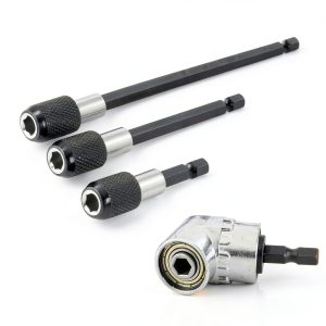 QISF 1/4" Hex Shank 105° Right Angle Driver with 3 Bit Holders-0
