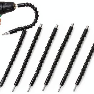 6 Pack Flexible Drill Bit Extension, 11.6 inch Superbit Screwdriver Flexible, Bendable Flexible Drill Bit Extension, Super Bit Flexible Shaft Extension Bits-0