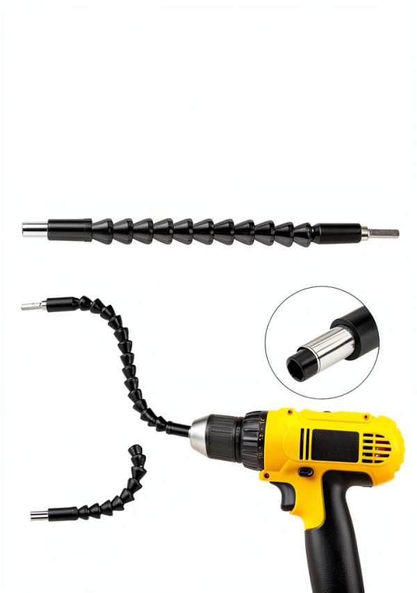 6 Pack Flexible Drill Bit Extension, 11.6 inch Superbit Screwdriver Flexible, Bendable Flexible Drill Bit Extension, Super Bit Flexible Shaft Extension Bits-1