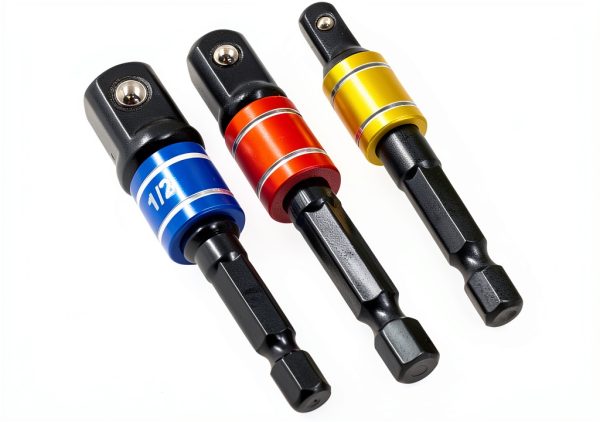 Hitefu 6PCS Impact Grade Socket Adapter Set, 1/4" 3/8" 1/2" Universal Drill Bit Socket Adapter for Impact Driver, Hex Shank Drill Adapters Driver Extension Screwdriver Drill Attachment-4
