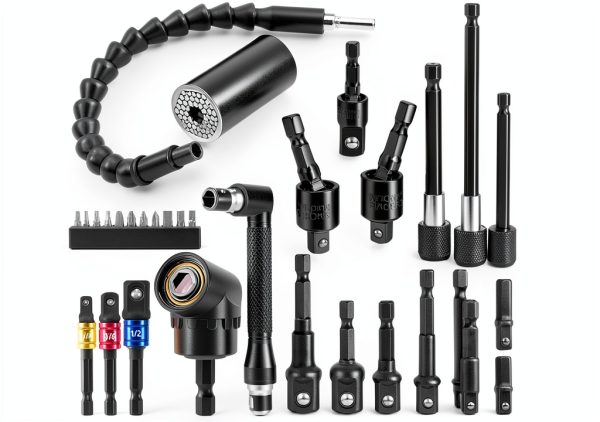 Lanties Flexible Drill Bit Extension Set 31pc Hex Socket Adapters-0